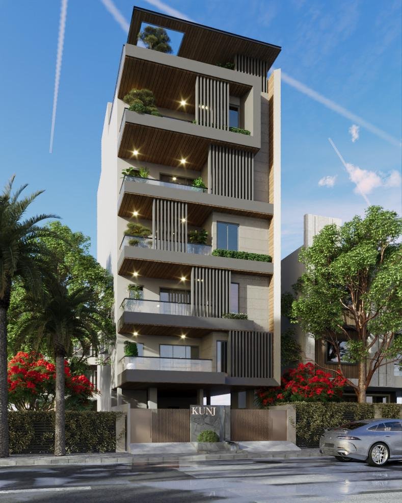 Modern residential building exterior