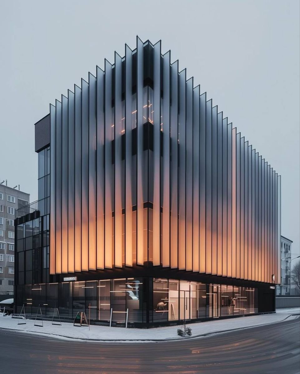 Contemporary commercial building exterior